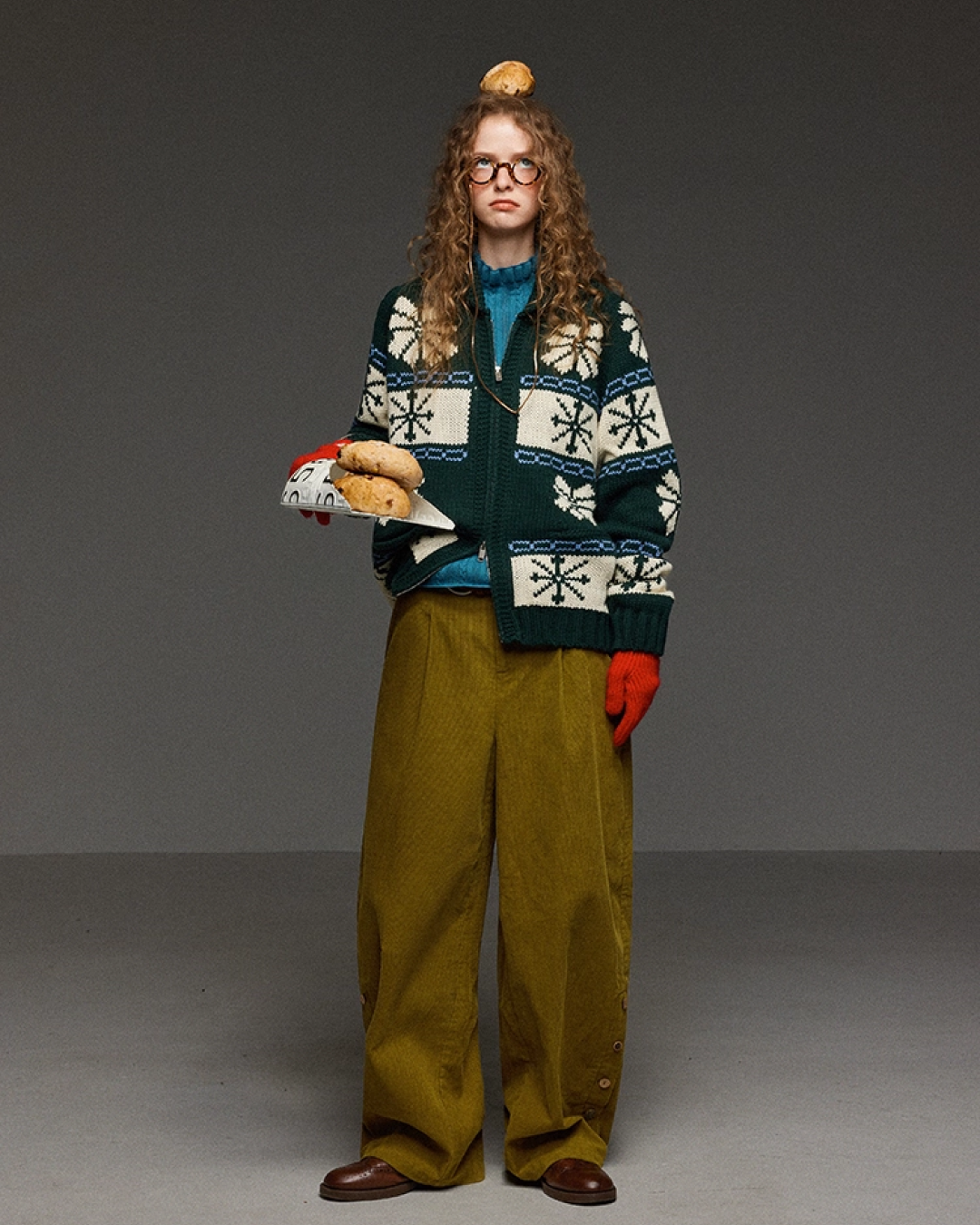 Corduroy Tack Wide Switching Wide Pants LG0011