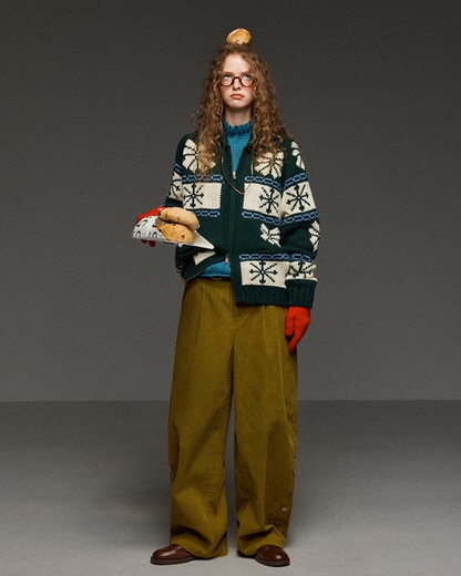 Corduroy Tack Wide Switching Wide Pants LG0011