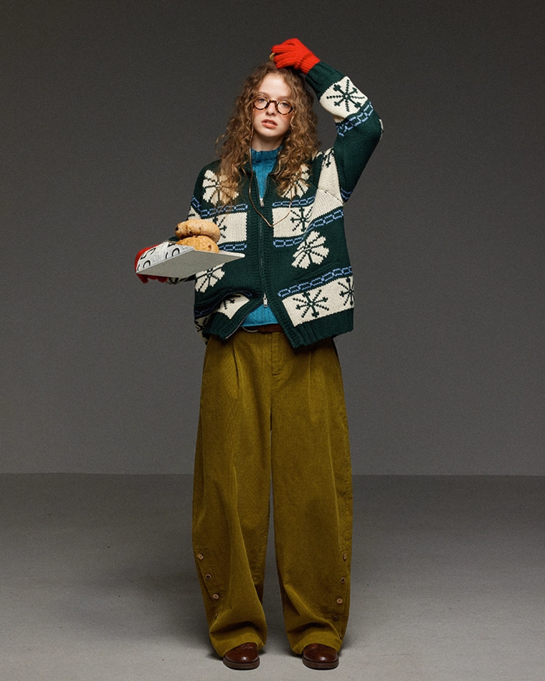 Corduroy Tack Wide Switching Wide Pants LG0011