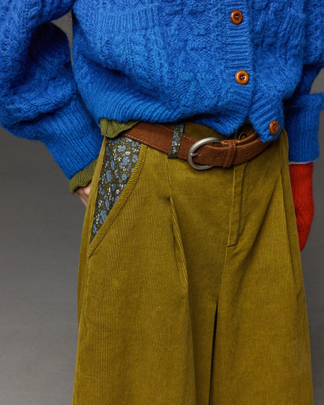 Corduroy Tack Wide Switching Wide Pants LG0011