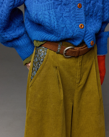 Corduroy Tack Wide Switching Wide Pants LG0011