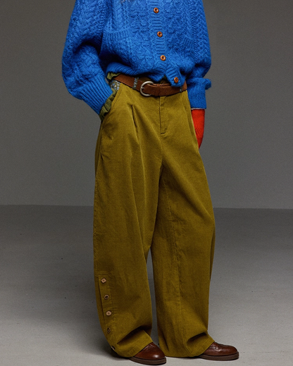 Corduroy Tack Wide Switching Wide Pants LG0011