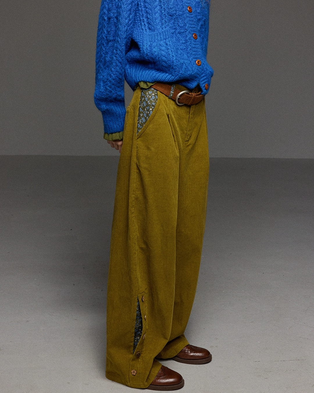 Corduroy Tack Wide Switching Wide Pants LG0011