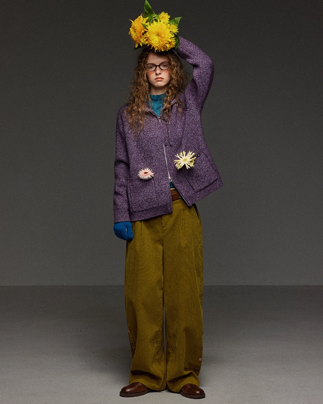 Corduroy Tack Wide Switching Wide Pants LG0011