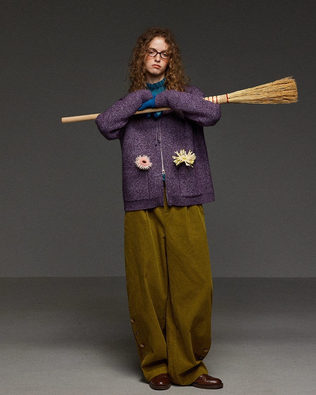 Corduroy Tack Wide Switching Wide Pants LG0011