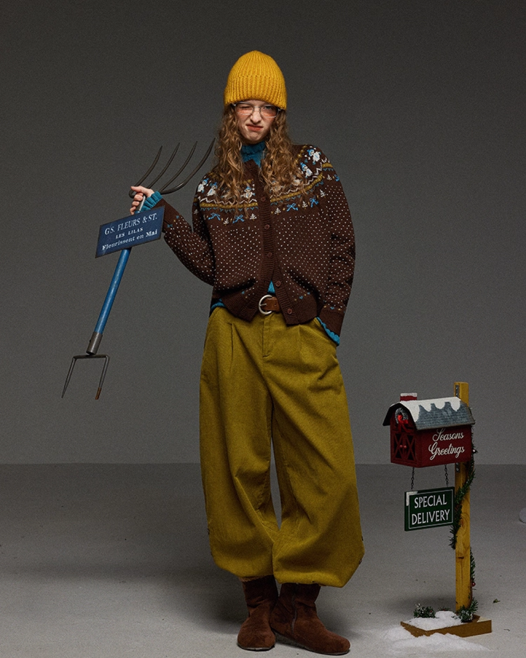 Corduroy Tack Wide Switching Wide Pants LG0011