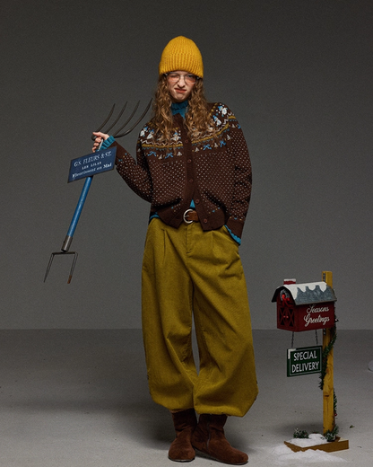 Corduroy Tack Wide Switching Wide Pants LG0011