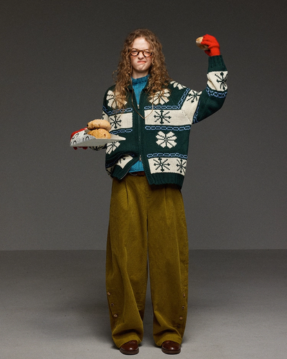 Double Zip Pattern Knit Jacket LG0014