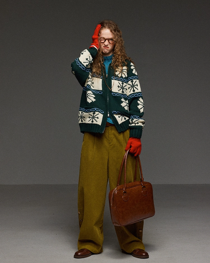 Double Zip Pattern Knit Jacket LG0014