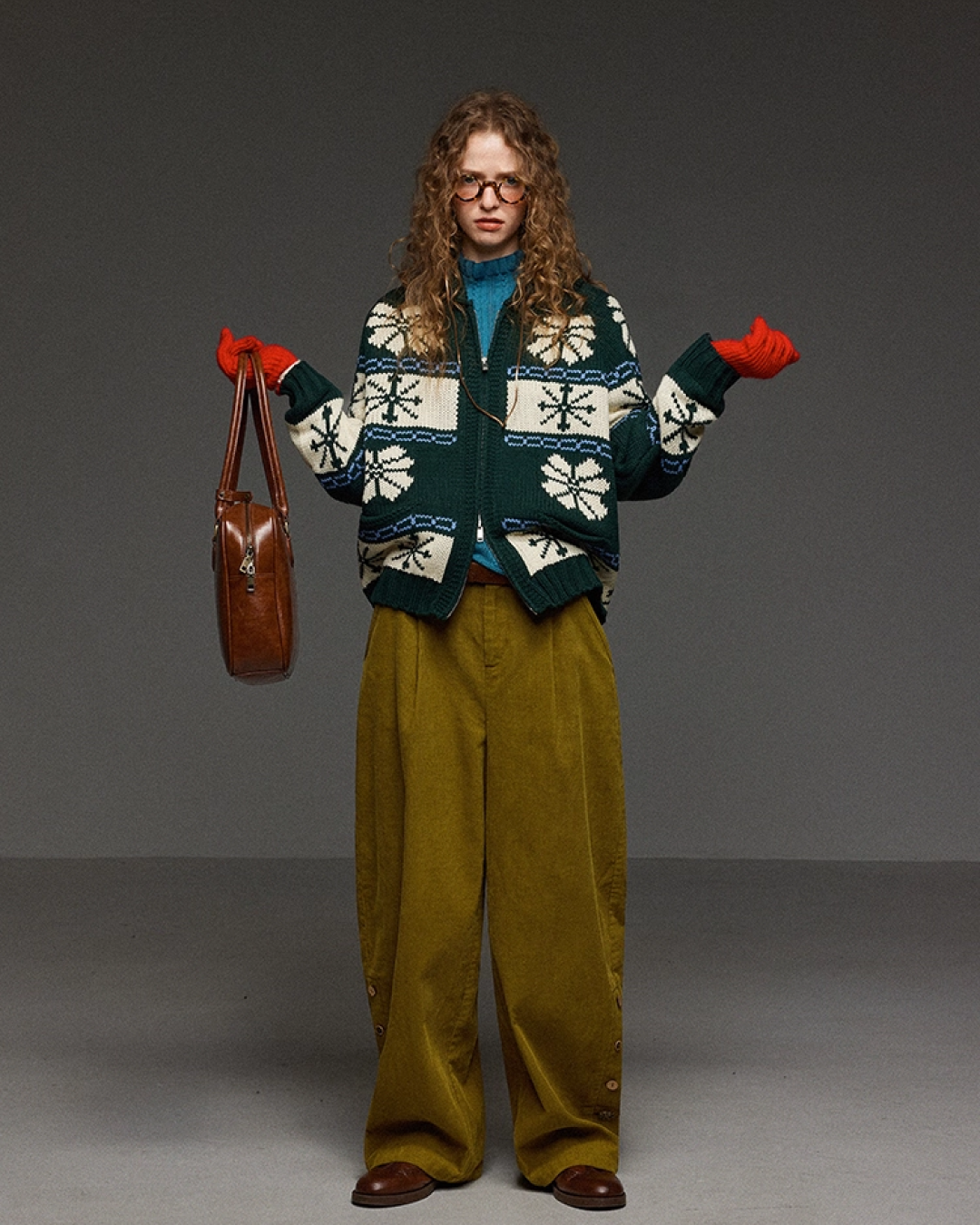 Double Zip Pattern Knit Jacket LG0014