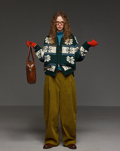 Double Zip Pattern Knit Jacket LG0014