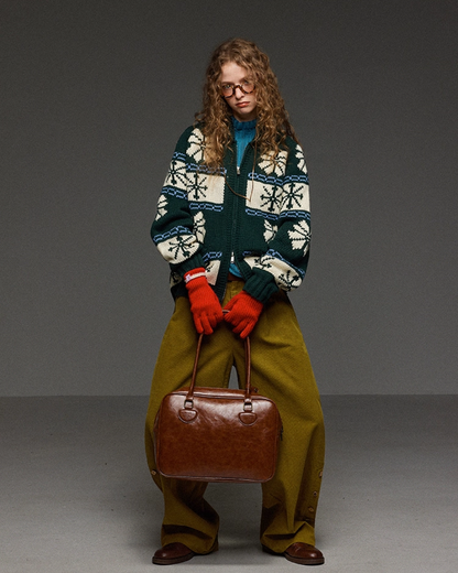 Double Zip Pattern Knit Jacket LG0014