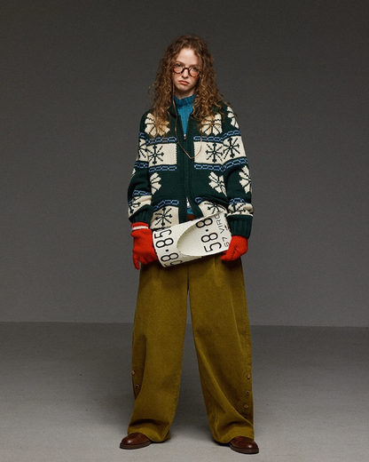 Double Zip Pattern Knit Jacket LG0014