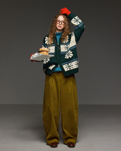 Double Zip Pattern Knit Jacket LG0014