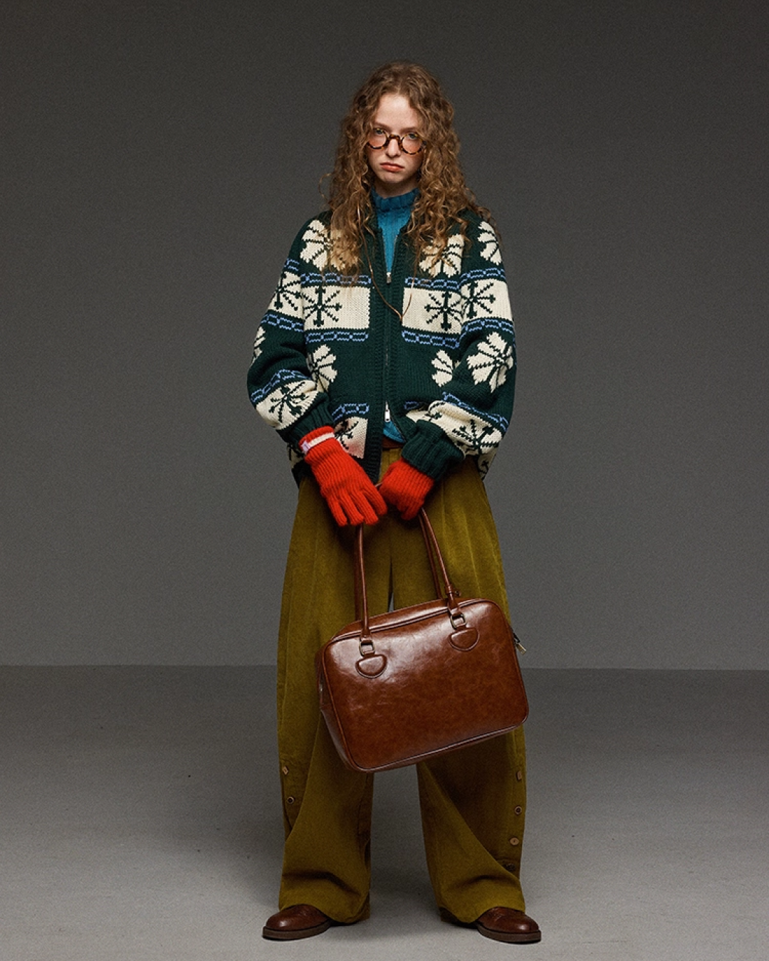 Double Zip Pattern Knit Jacket LG0014