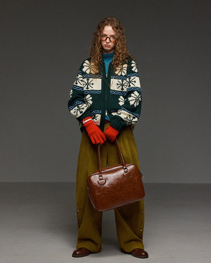 Double Zip Pattern Knit Jacket LG0014