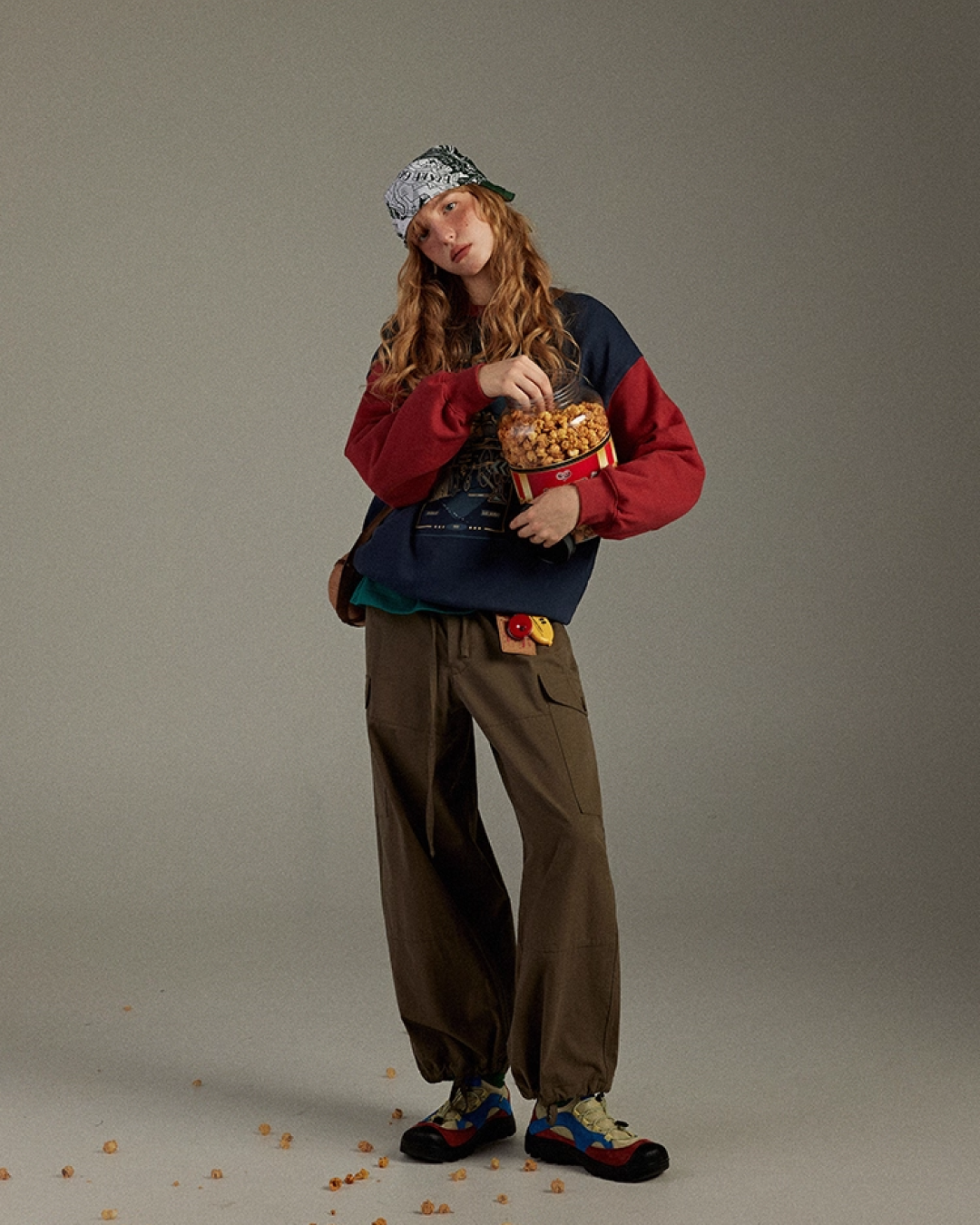 Bicolor Print Sweatshirt LG0016