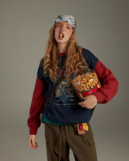 Bicolor Print Sweatshirt LG0016