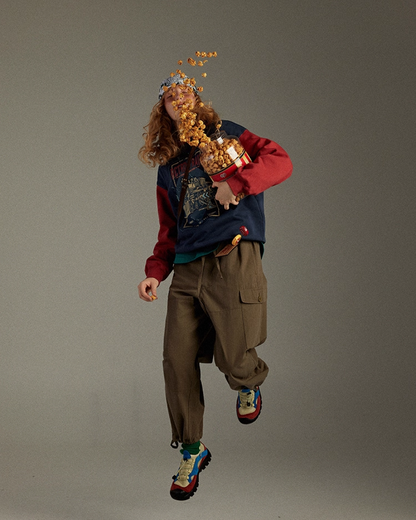 Bicolor Print Sweatshirt LG0016