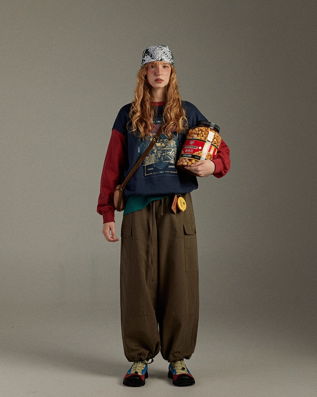 Bicolor Print Sweatshirt LG0016