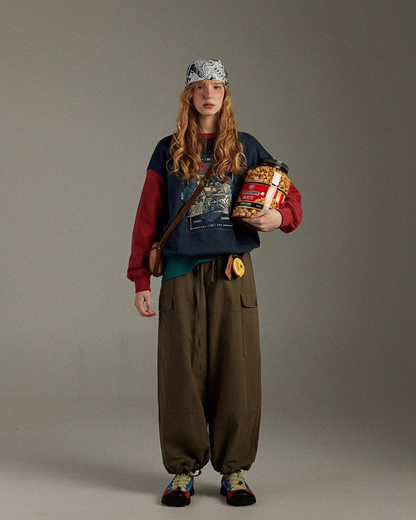 Bicolor Print Sweatshirt LG0016