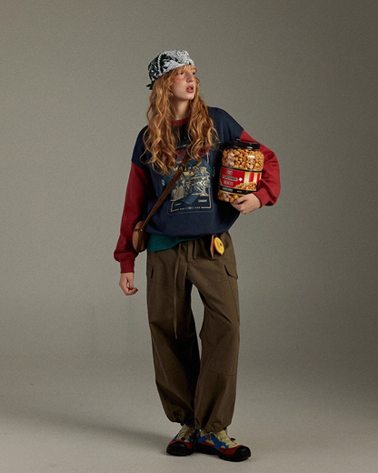 Bicolor Print Sweatshirt LG0016