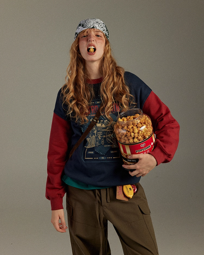 Bicolor Print Sweatshirt LG0016