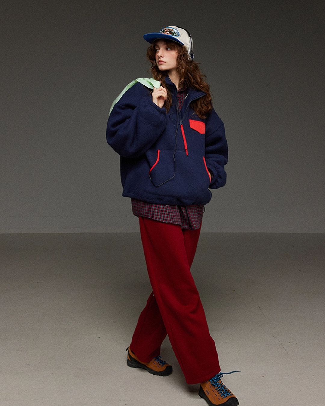 Retro Bocolor Half Zip Fleece LG0018