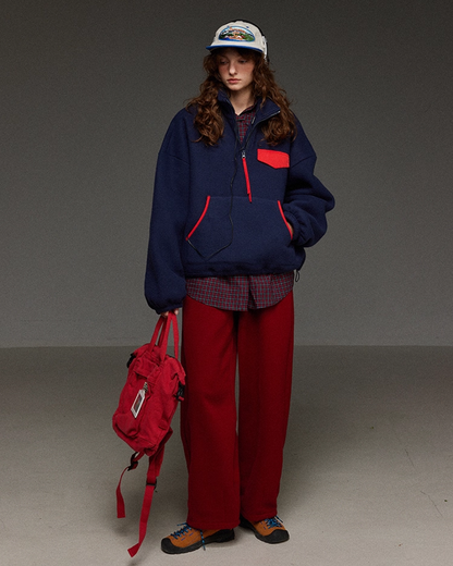 Retro Bocolor Half Zip Fleece LG0018