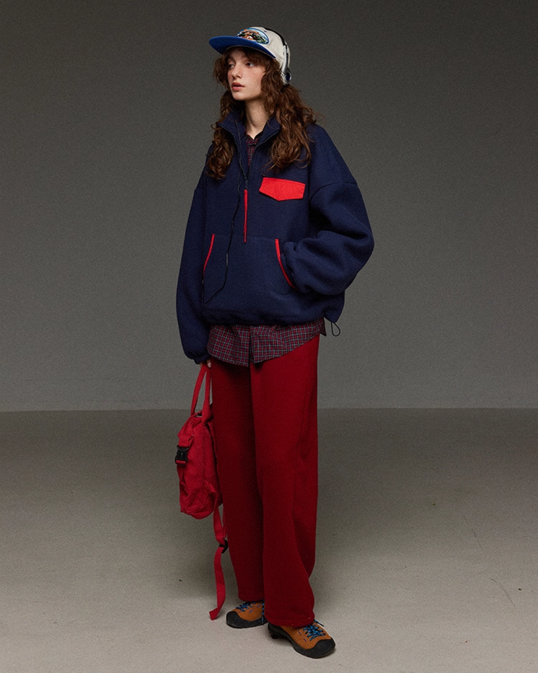 Retro Bocolor Half Zip Fleece LG0018