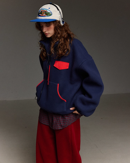 Retro Bocolor Half Zip Fleece LG0018