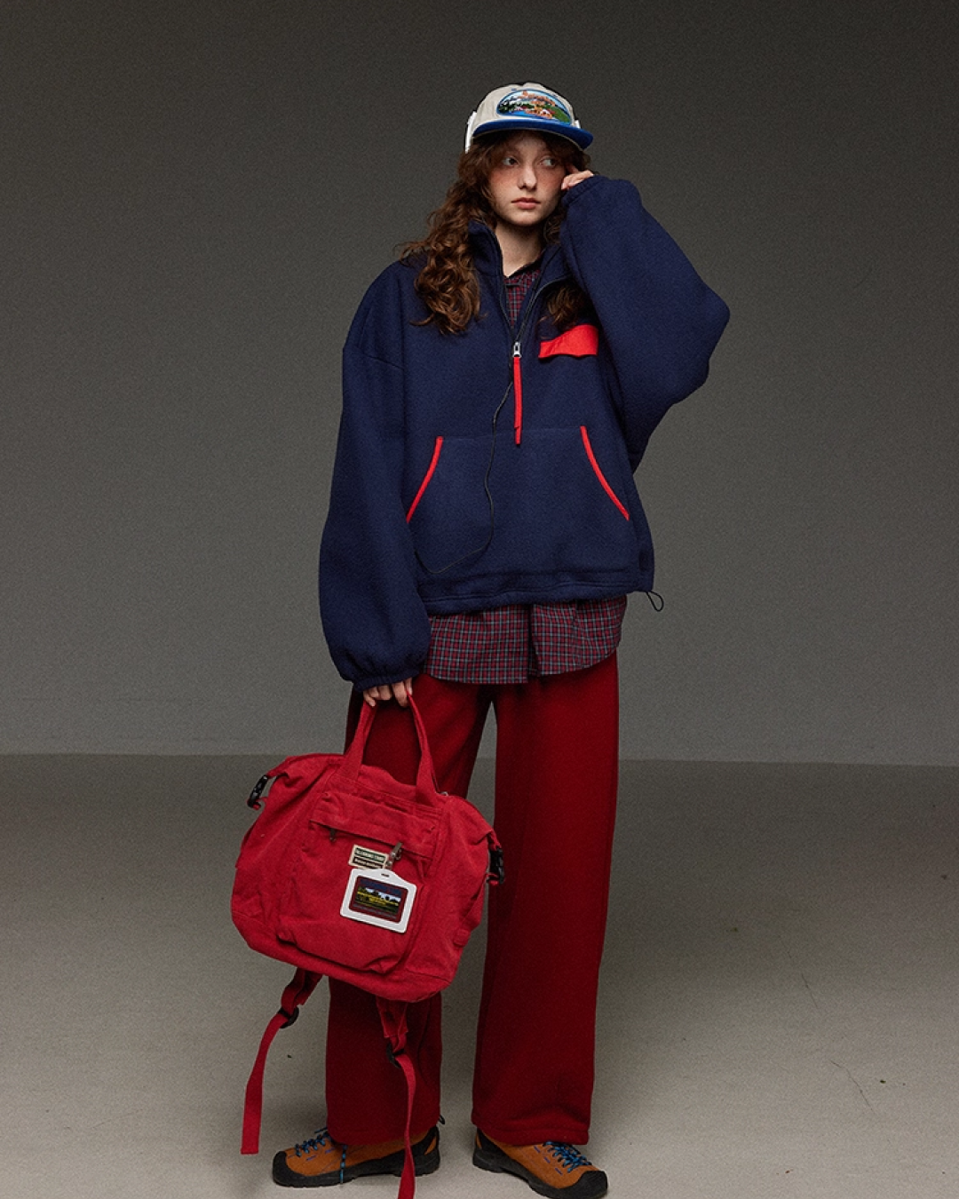 Retro Bocolor Half Zip Fleece LG0018