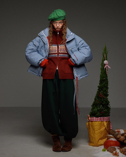 Pattern Double-zip Knit LG0019