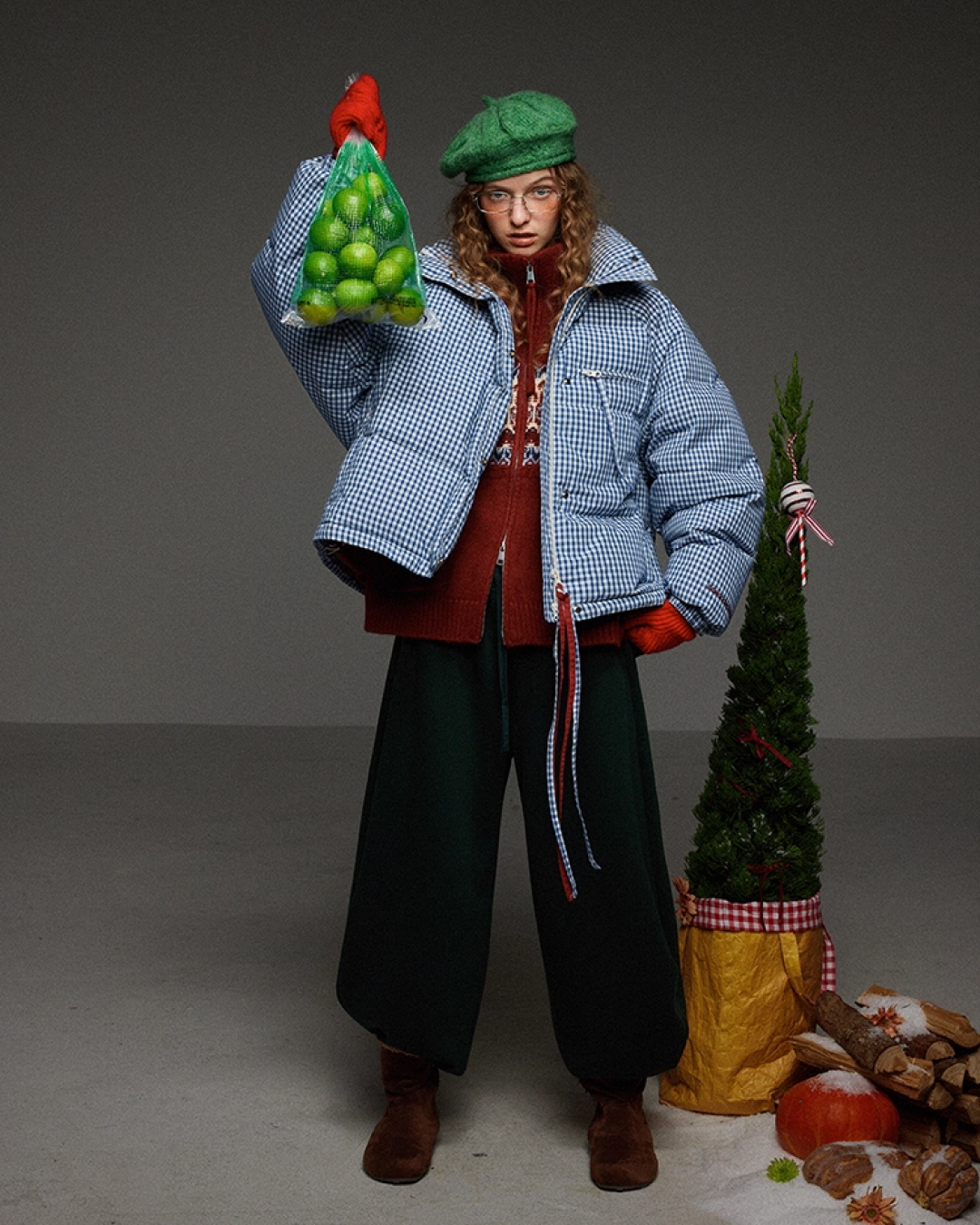 Pattern Double-zip Knit LG0019