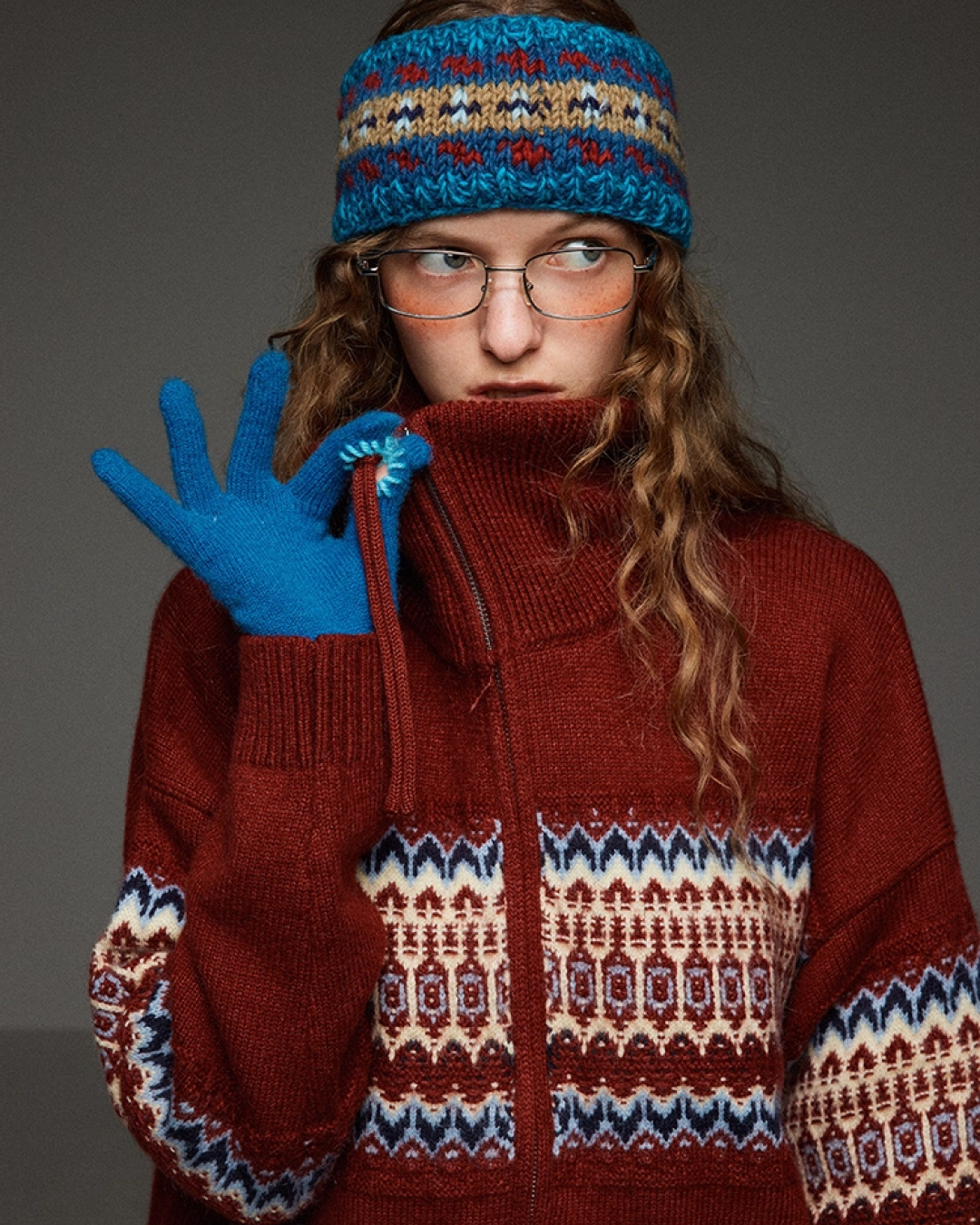 Pattern Double-zip Knit LG0019