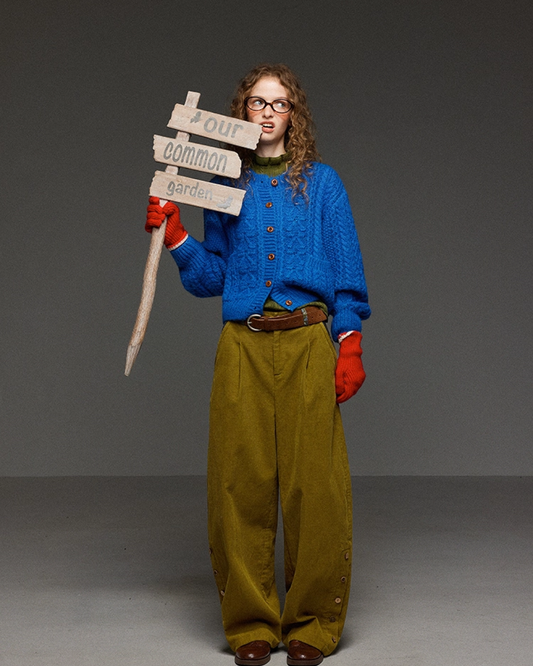 Button Cable Knit LG0020