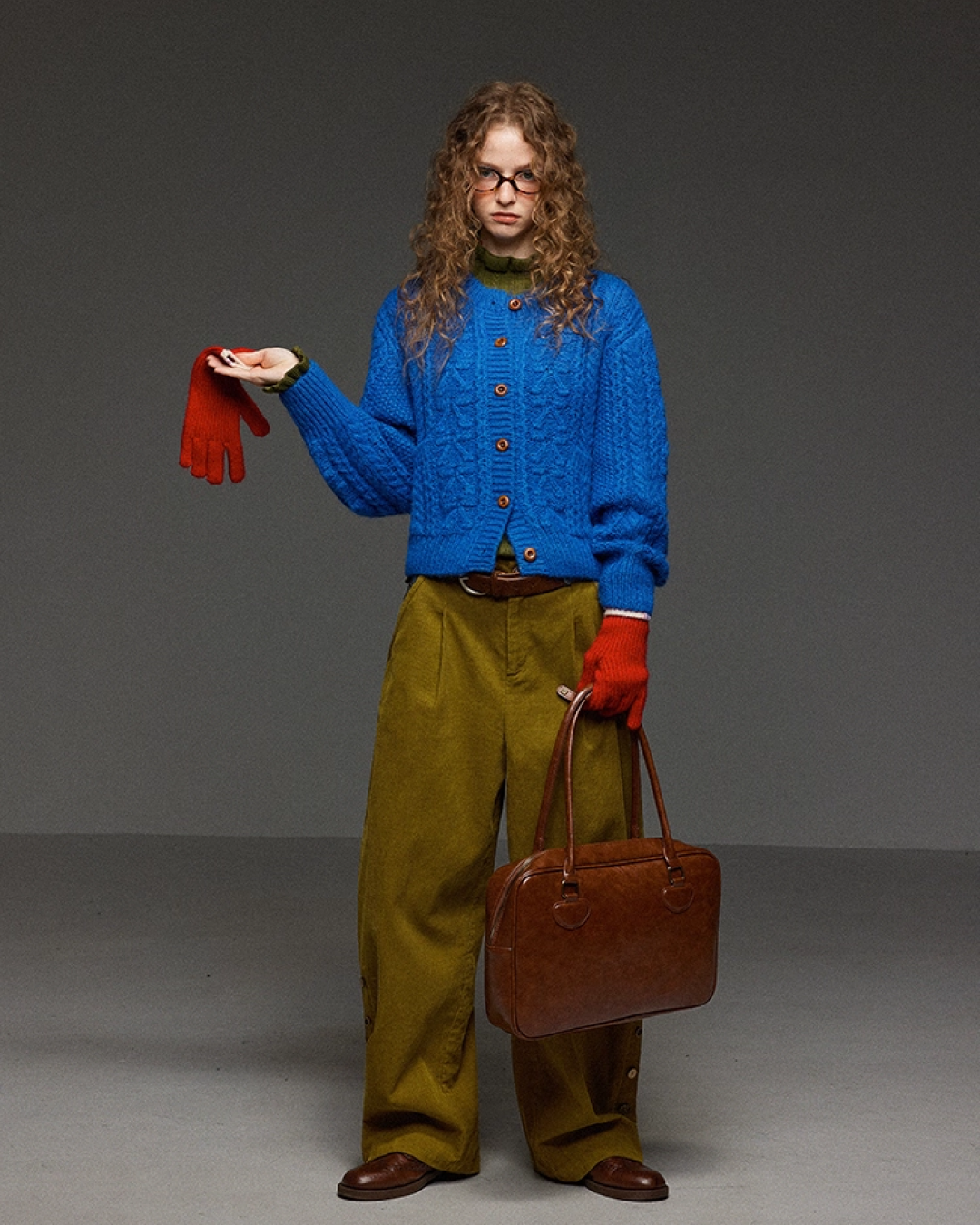 Button Cable Knit LG0020