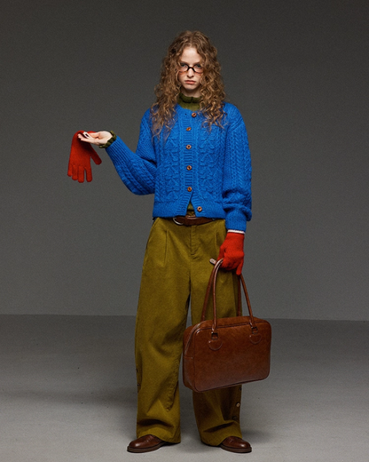 Button Cable Knit LG0020