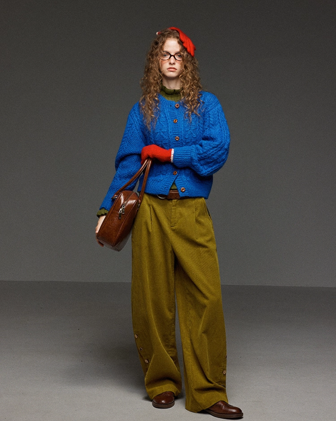 Button Cable Knit LG0020