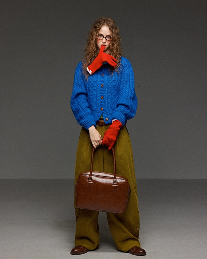 Button Cable Knit LG0020