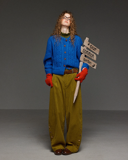 Button Cable Knit LG0020