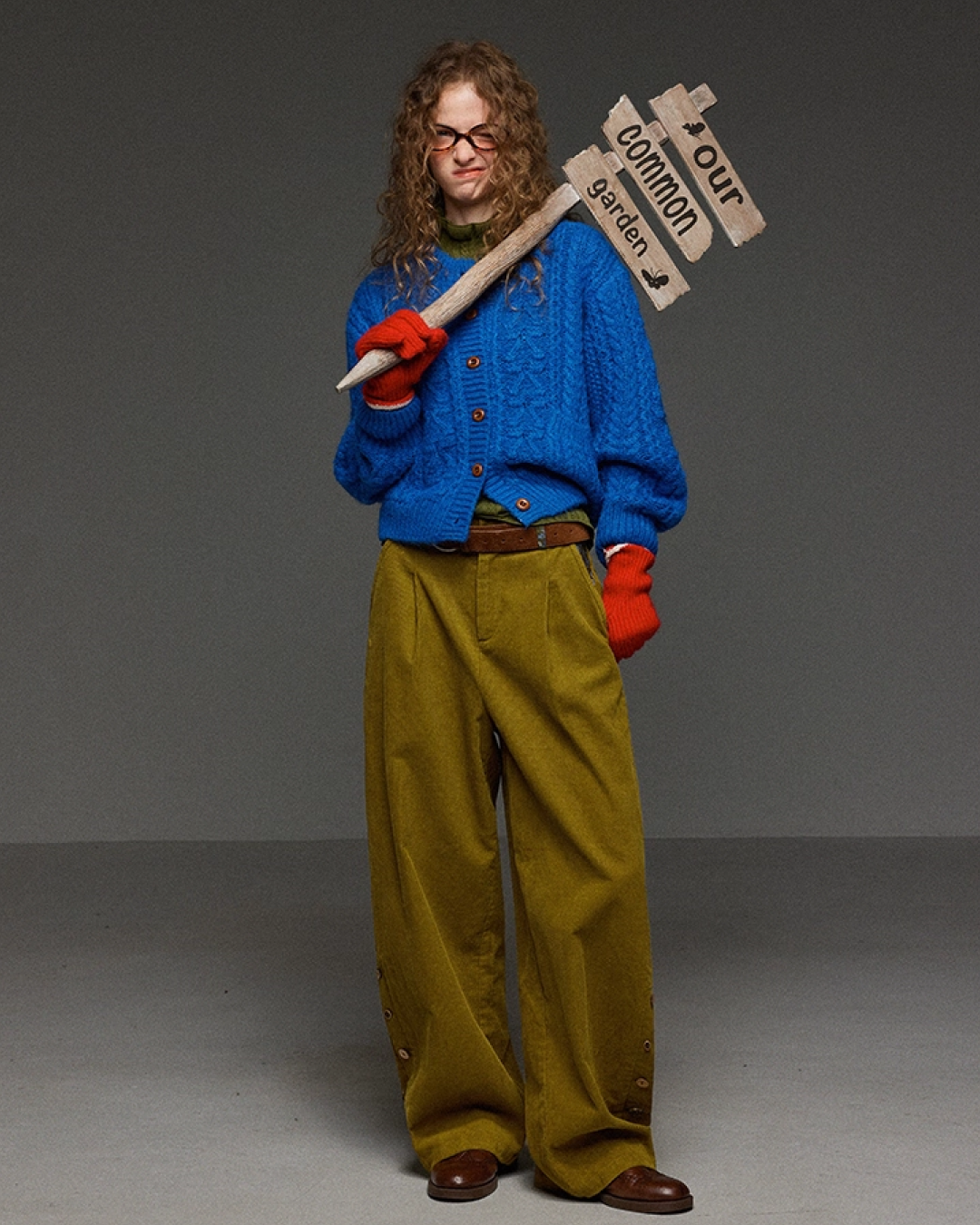 Button Cable Knit LG0020