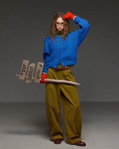 Button Cable Knit LG0020