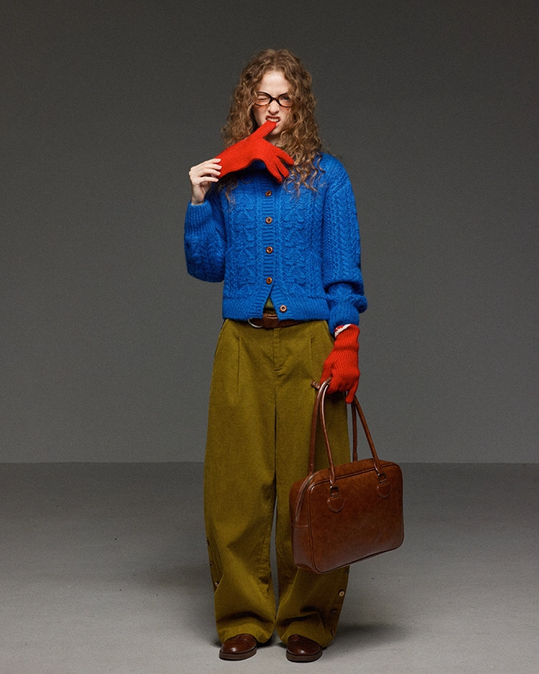 Button Cable Knit LG0020