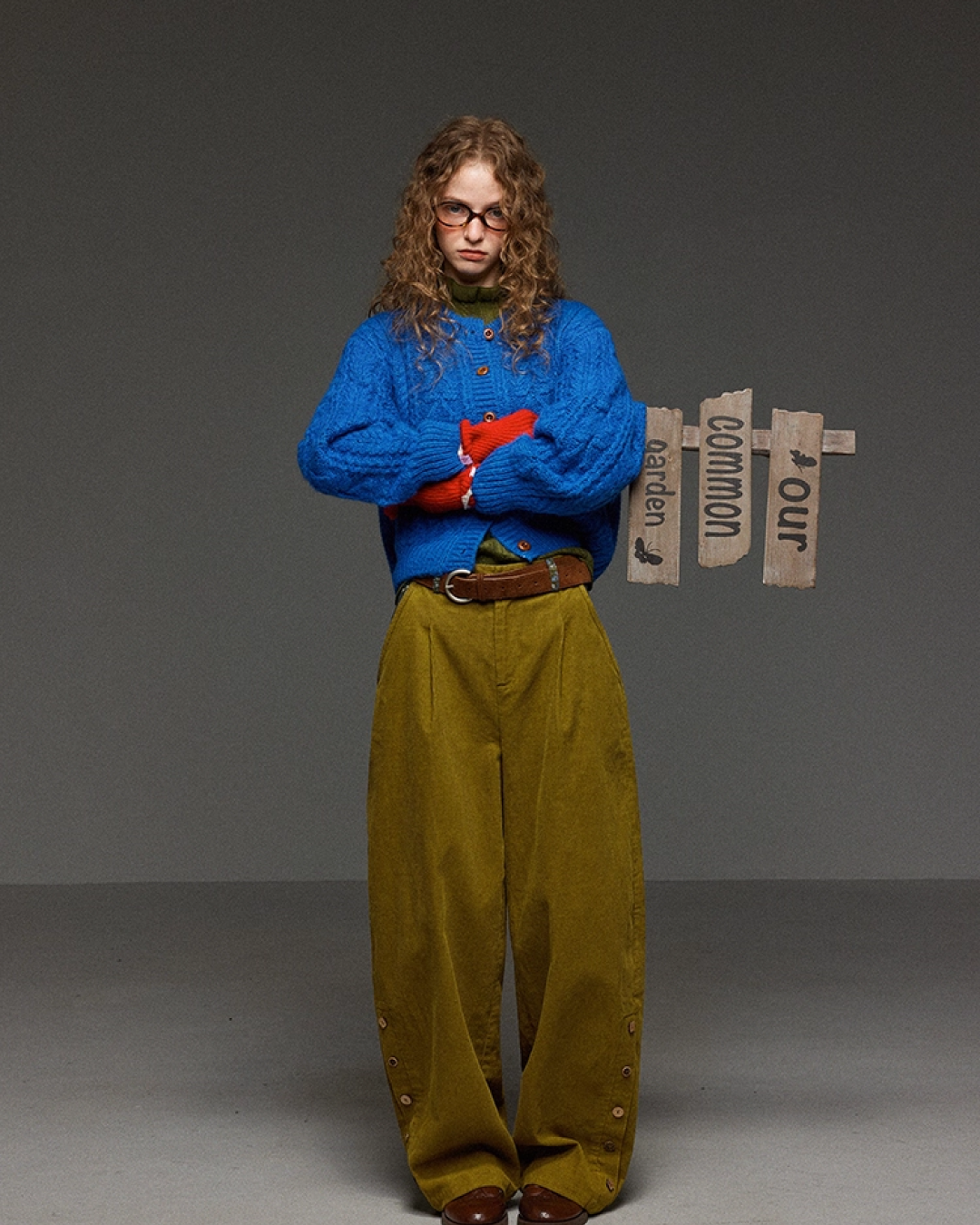 Button Cable Knit LG0020