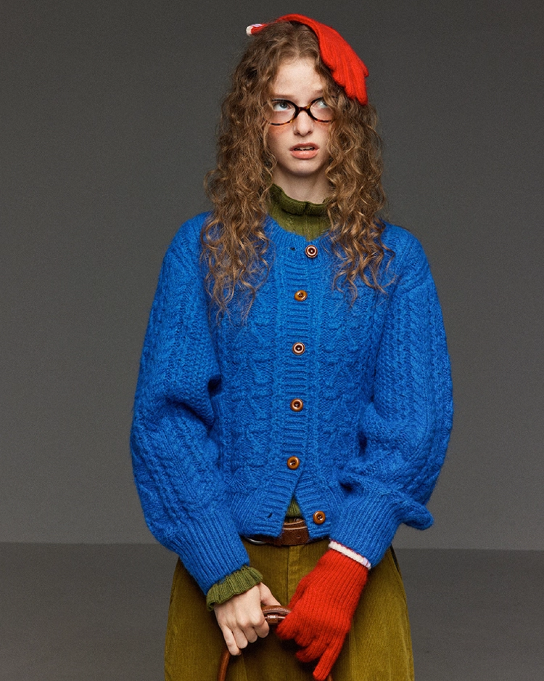 Button Cable Knit LG0020