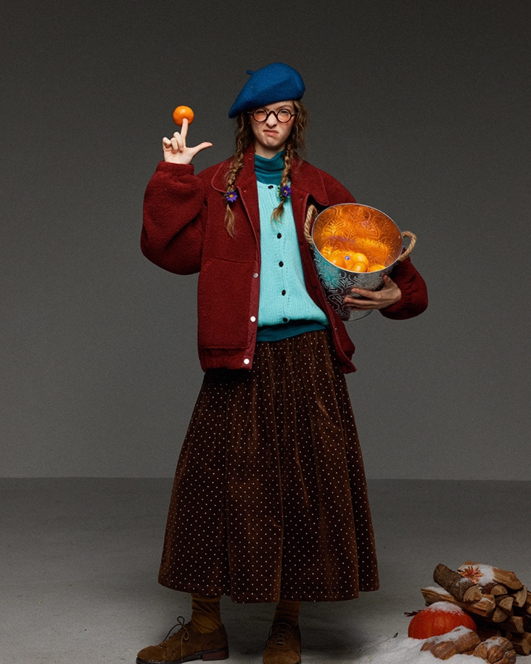 Red Button Fleece Outer LG0027