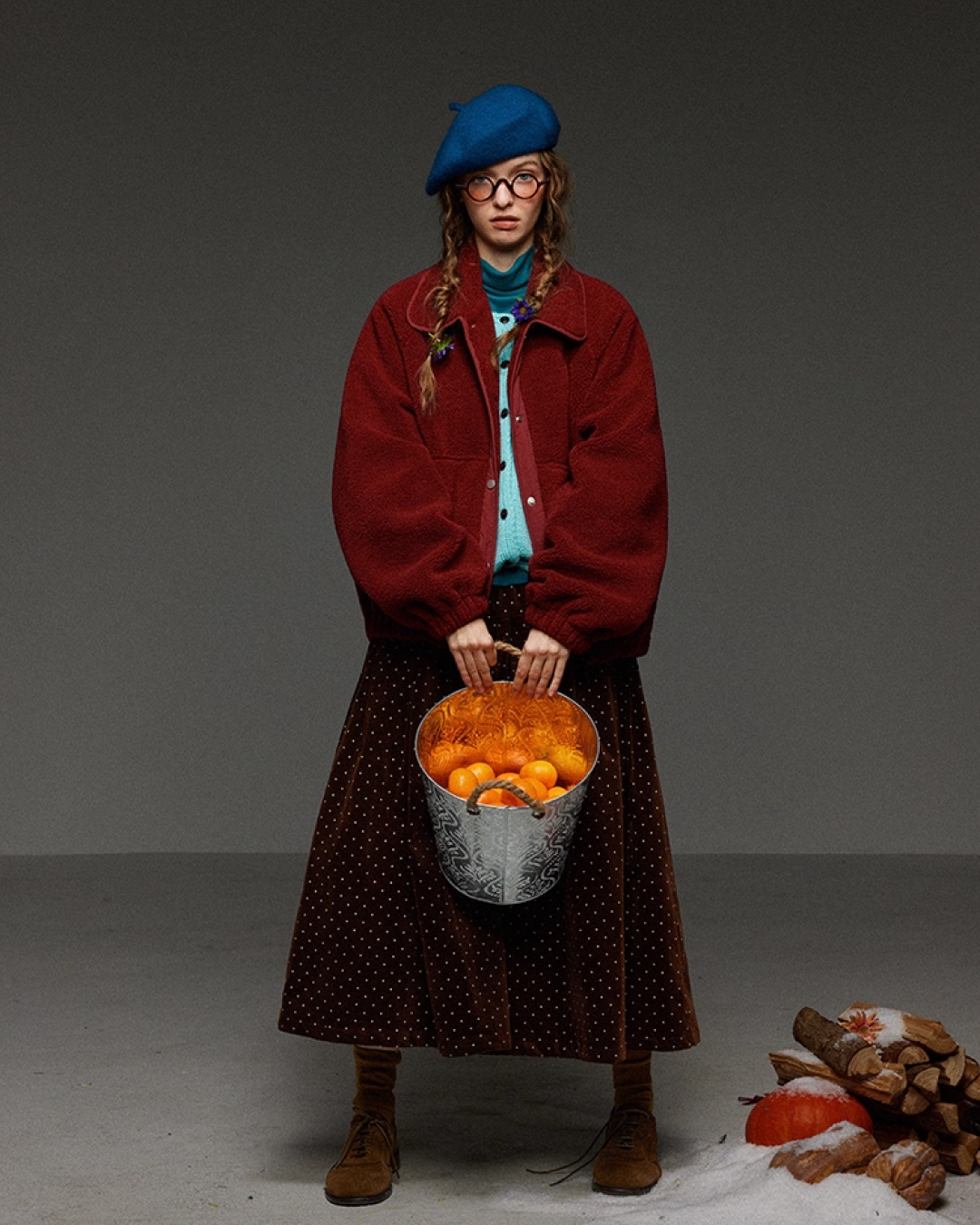 Red Button Fleece Outer LG0027