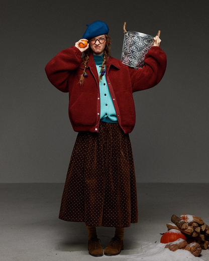 Red Button Fleece Outer LG0027