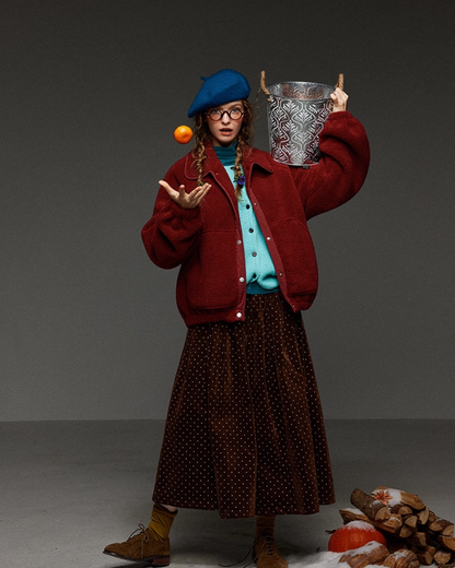 Red Button Fleece Outer LG0027